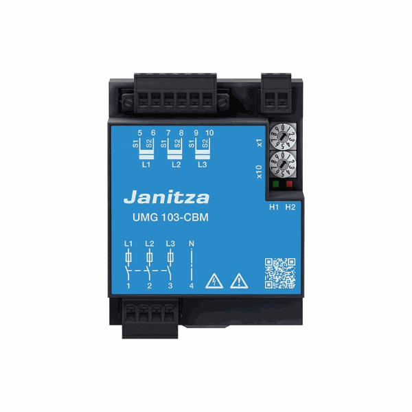 Analisador de rede UMG 103 CBM Janitza (medição indireta. Transformadores de corrente não incluídos)