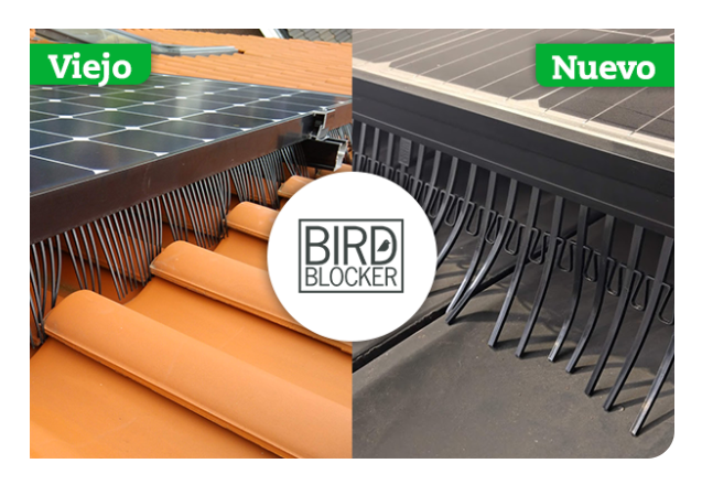 BirdBlocker: Tramo de 0,5 m + 4 bridas ; H:125 mm (Caja de 60 unidades)