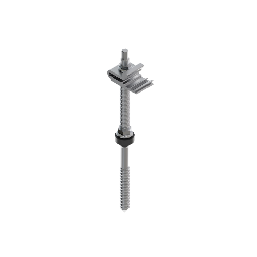 [A1954] S01-250-C-20-A. Fijación clip atornillada a hormigón/madera para cubierta de teja. Anodizado